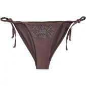 Next - Dames - Bikinibroekje met strikjes aan de zijkant en versierd met kralen - Bruin