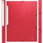 Exacompta 25x Scotten Elastomap + 3 kleppen in gewafeld glanskarton 600g/m2 - A4 - Rood - 55955E