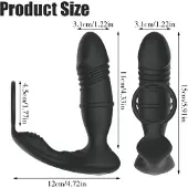 APP -Afstandsbediening-Lul-Penisring-Telescopische-Vibrerende-Anaalplug-Vibrator - 001