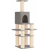 vidaXL Kattentoren met sisal krabpalen Lichtgrijs 180 cm