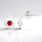 Cavill - Zilveren oorbellen - 925 Sterling Zilver met Palladium - Braziliaanse roze toermalijn 0,27 ct - Ronde oorknopjes - Elegant & tijdloos