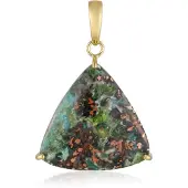 Cavill - Handgemaakte Dameshanger - 925 Sterling Zilver met 18K Gouden Plating - Venus Chalcedoon 19,25 ct Trillant Cabochon - Elegant Bali Sieraad