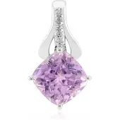 Cavill - Zilveren Hanger Palladium - 2,55 ct Kunziet Antieke Kussenslijp - 0,031 ct Rondgeslepen Zirkonen - Handgemaakt Elegant Sieraad