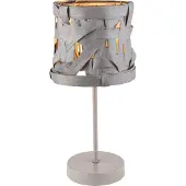 Globo Lighting Grijze tafellamp Isai met kap in textiel