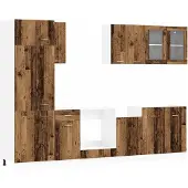 vidaXL Keuken Eenheid Lyon 8 pcs Oud hout Bewerkt hout