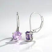 Cavill - 925 Sterling Zilver Oorbellen - Lavendel Amethist 1,08 ct - Gerhodineerd - Facetgeslepen Edelsteen - Elegant & Stijlvol Dames Oorsieraad