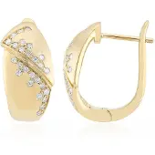 Cavill - Vergulde Zilveren Oorbellen - 0,273 ct Pavé I1 (G) Afrikaanse Diamanten - Ronde Briljant - Luxe, Elegante Dames Oorbellen