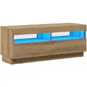 vidaXL Tv-meubel met LED 100x35x40 cm bewerkt hout artisanaal eiken