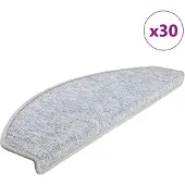 vidaXL Trapmatten 30 st 65x24x4 cm lichtgrijs halfrond groot