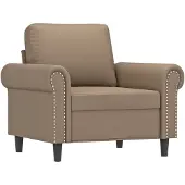 vidaXL Fauteuil 60 cm kunstleer cappuccinokleurig