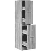 vidaXL Apothekerskast 30x41x144,5 cm bewerkt hout grijs sonoma eiken