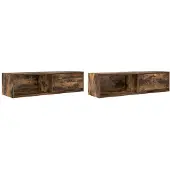 vidaXL Tv-meubels, 2 st 100x31x25,5 cm spaanplaat gerookt eikenkleurig