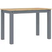 vidaXL Eettafel Panama 112x60x75 cm massief grenenhout grijs