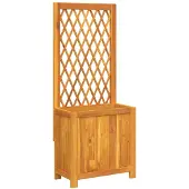 vidaXL Plantenbak met latwerk 55x29,5x132 cm massief acaciahout