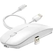 Wiwu , Bluetooth draadloze muis en USB 2. 4G Compact Oplaadbare, Wit