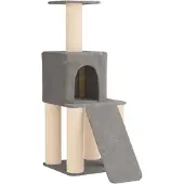 vidaXL Kattentoren met sisal krabpalen Lichtgrijs 146 cm
