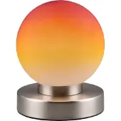TRIO Tafellampje Prinz Ii nikkel met oranje glas