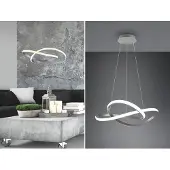 TRIO REALITY COURSE - Hanglamp - Nikkel mat - incl. 1x SMD 27,5 W - Dimbaar met schakelaar - Plafondbevestiging - Niet geschikt voor externe dimmers - In hoogte verstelbaar