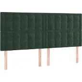 vidaXL Hoofdbord donkergroen 180x5x118/128 cm fluweel