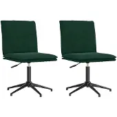 vidaXL Eetkamerstoelen 2 st fluweel donkergroen
