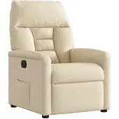 vidaXL Fauteuil verstelbaar stof crèmekleurig