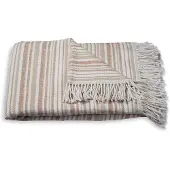 Atmooz Plaid Autumn – 150x200cm – Sand/Naturel – Katoenmix – Met Franjes