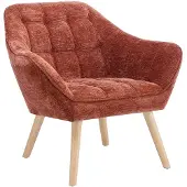 Vente-unique Fauteuil in terracottakleurige gestructureerde stof CASERTA