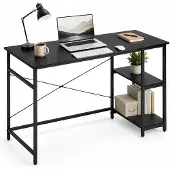 Lina Bureau - Computertafel - Bureautafel - Computerbureau - Zwart – Hoekbureau - 120x60cm – 2 Lades