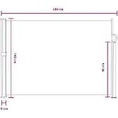 vidaXL - Uittrekbaar - Zijscherm - Grijs - 300 - x - 140 - cm - Polyester