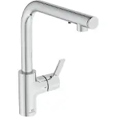 Ideal standard Keukenmengkraan GUSTO, uitloop 232mm, L-vormige uitloop met zeepdispenser, chroom