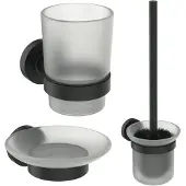 Ideal standard IOM - Set badkameraccessoires, mat glas/zwart A9245XG