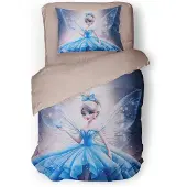 Eleganzzz Kinder Dekbedovertrek Micropercal Blue Fairy - blue 140x200/220cm