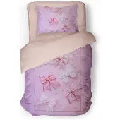 Eleganzzz Kinder Dekbedovertrek Micropercal Butterfly Tie - pink 140x200/220cm