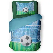 Eleganzzz Kinder Dekbedovertrek Micropercal Goal - green 140x200/220cm