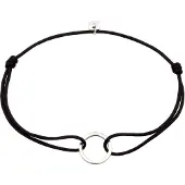 KUZZOI - Armband - Armband Heren Cirkel Nylonketting 925 Sterling Zilver 19 cm -