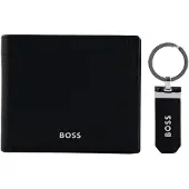 HUGO BOSS kaarthoes sleutelhanger Gift Set Bifold Wallet / Keyring Black zwart