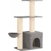vidaXL Kattentoren met sisal krabpalen Lichtgrijs 133 cm