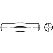 Toolcraft TO-6865866 Geleidepen met middenkerf Staal 250 stuk(s)