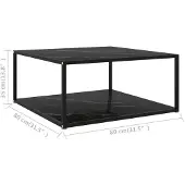 vidaXL Salontafel 80x80x35 cm gehard glas zwart