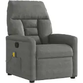 vidaXL Massagestoel microvezelstof donkergrijs