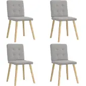 vidaXL Eetkamerstoelen 4 st stof wolk grijs