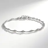 Cavill - Elegante Verstelbare Zilveren Armband - 925 Sterling Zilver Gerhodineerd - Gedraaide Golvende Design - Unisex Dames & Heren Sieraad