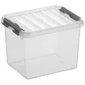 Sunware - Q-line opbergbox 3L transparant metaal - 20 x 15 x 14,3 cm