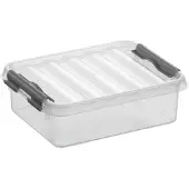 Sunware - Q-line opbergbox 1L transparant metaal - 20 x 15 x 6 cm