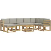 vidaXL Buiten bank set 9 st Wit en Lichtgrijs