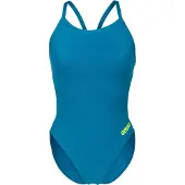 Arena Dames Badpak Team Challenge Solid Blauw-Cosmo/Arctic-Lime