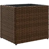 vidaXL Plantenbak 36x30x32 cm poly rattan bruin