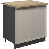 Vicco Keukenonderkast Fame-Line GrijsBeige/Antraciet 80 cm goudkleurig eiken werkblad, Model 50249