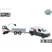 Kids Globe Die Cast Pull Back VW Transporter met Minigraver