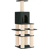vidaXL Kattentoren met sisal krabpalen Donkergrijs 180 cm